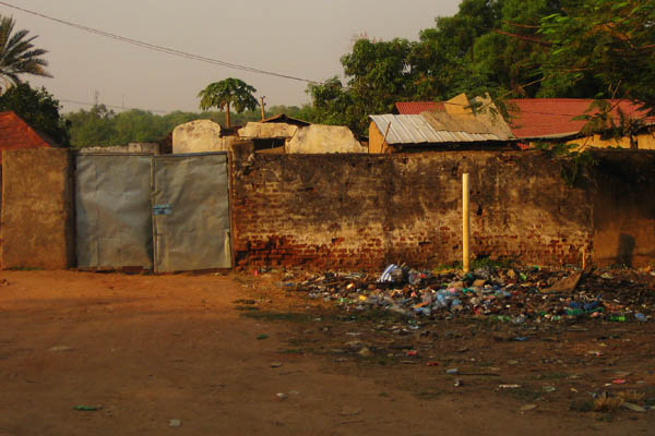 Litter in the street, typical scenery in Juba